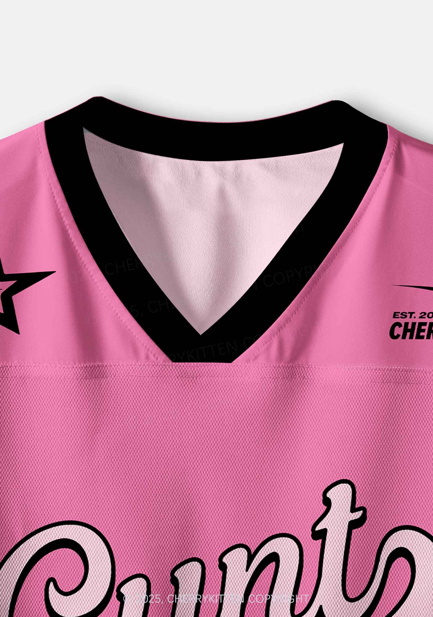 Custom Pink Cxxt Star Y2K Crop Sport Jersey Shirts Cherrykitten