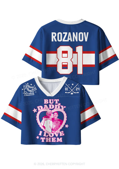 But Daddy I Love Them HR Y2K Crop Sport Jersey Shirts Cherrykitten
