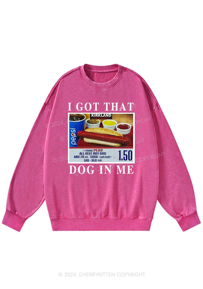 I Got That Hot Dog In Me Y2K Washed Sweatshirts Cherrykitten