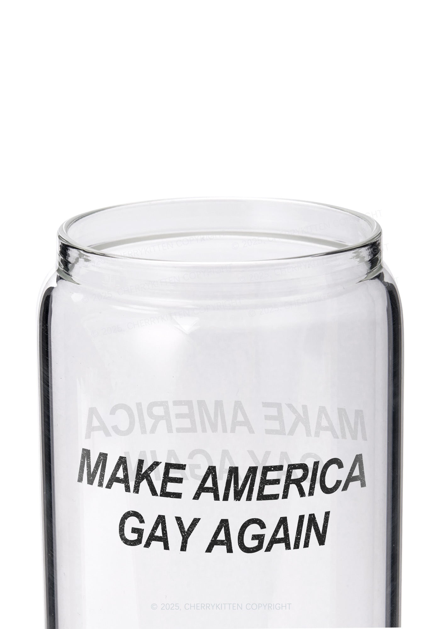 Make America Gay Again Pride Y2K Printed Glass Cup Cherrykitten