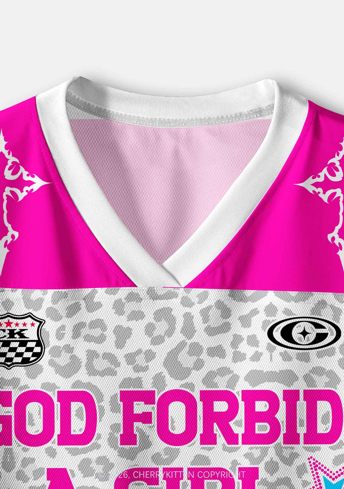 God Forbid Girl Likes Biceps Y2K Crop Sport Jersey Shirts Cherrykitten