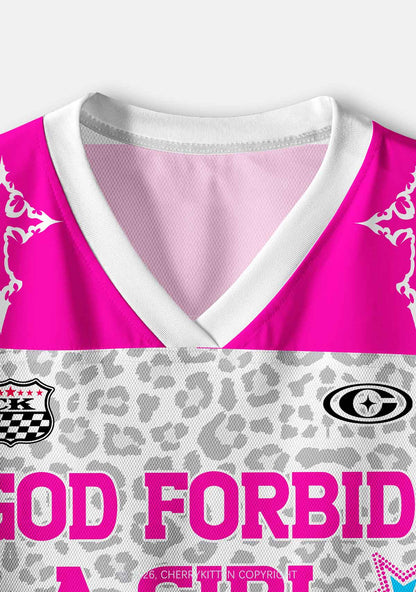 God Forbid Girl Likes Biceps Y2K Crop Sport Jersey Shirts Cherrykitten