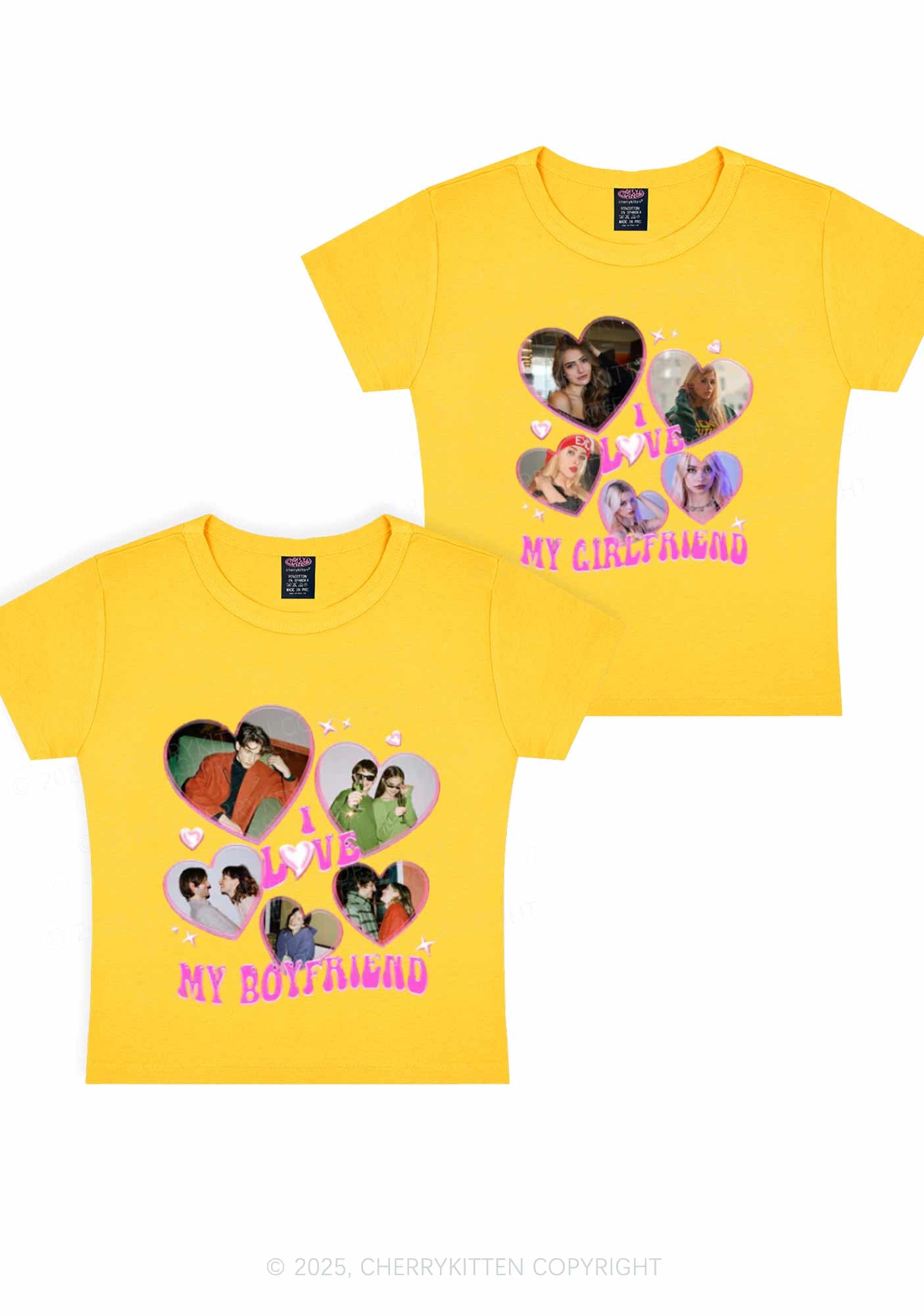 Custom My BF GF Photos Y2K Valentine's Day Baby Tee Cherrykitten