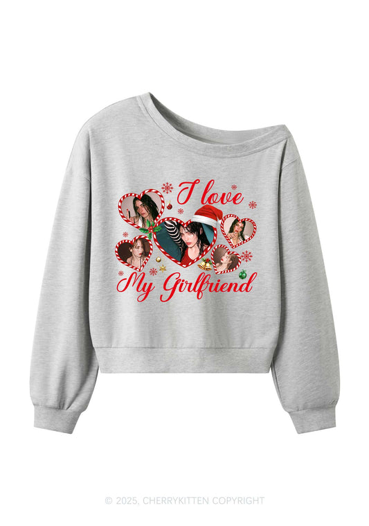 Custom Christmas I Love My GF Y2K Off Shoulder Sweatshirts Cherrykitten