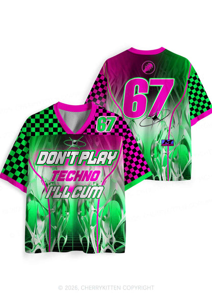 Checkered Dont Play Techno Y2K Sport Jersey Shirts Cherrykitten