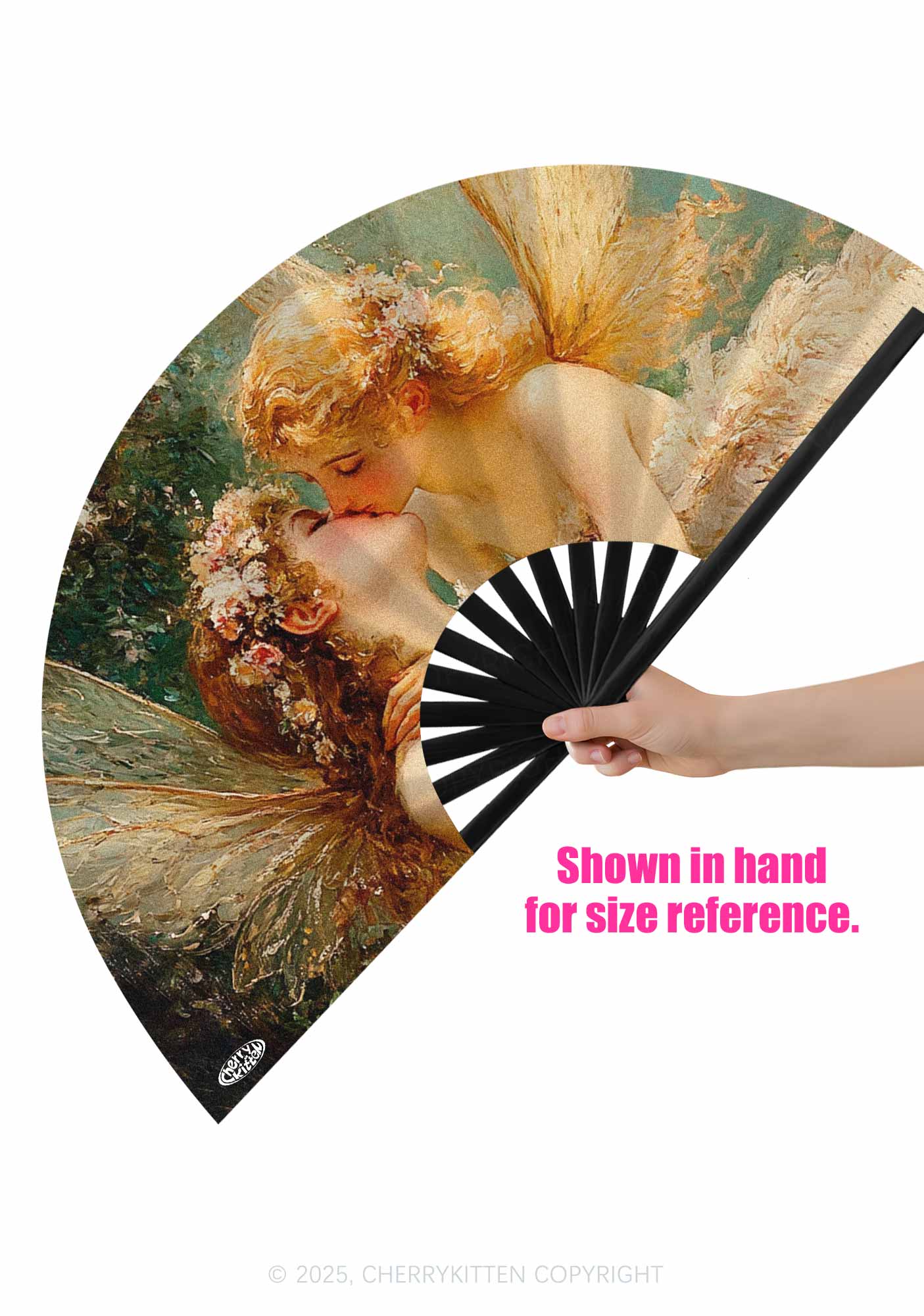Fairy Kiss Pride Y2K Rave Hand Fan Cherrykitten