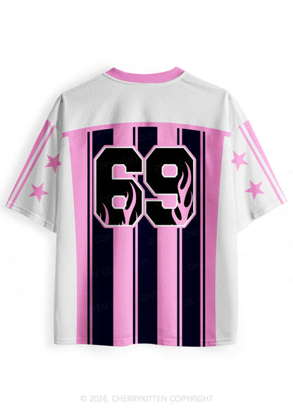 Girl Kisser Pink And Black Stripes Pride Y2K Sport Jersey Shirts Cherrykitten