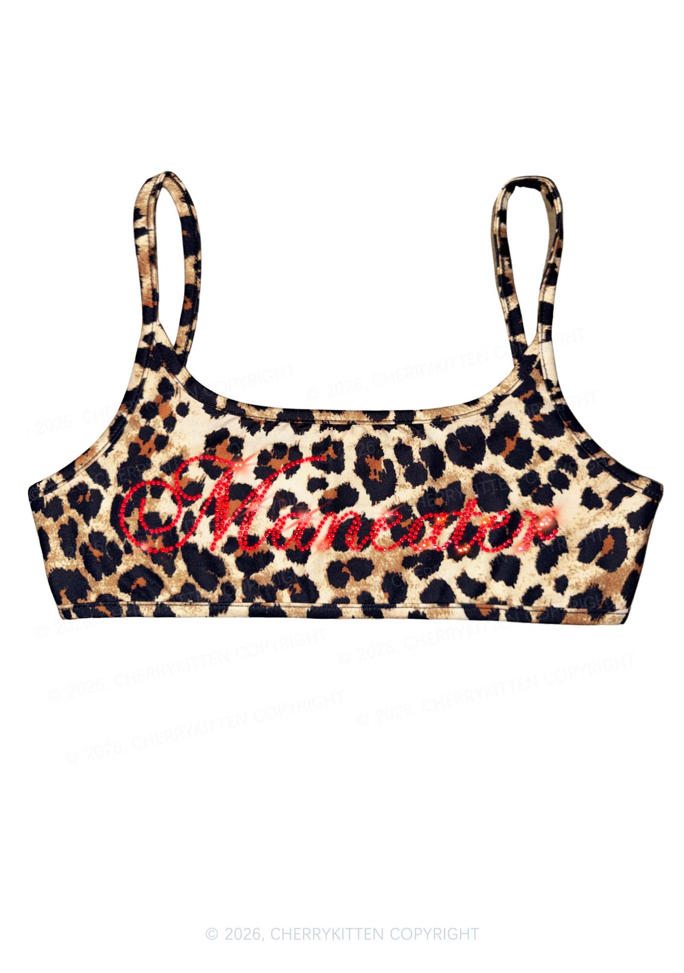 Rhinestone Maneater Y2K Super Crop Cami Cherrykitten