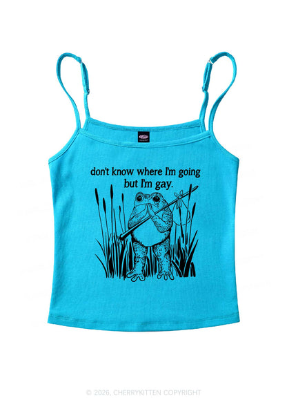 But I Am Gay Frog Pride Y2K Spaghetti Strap Cami Cherrykitten