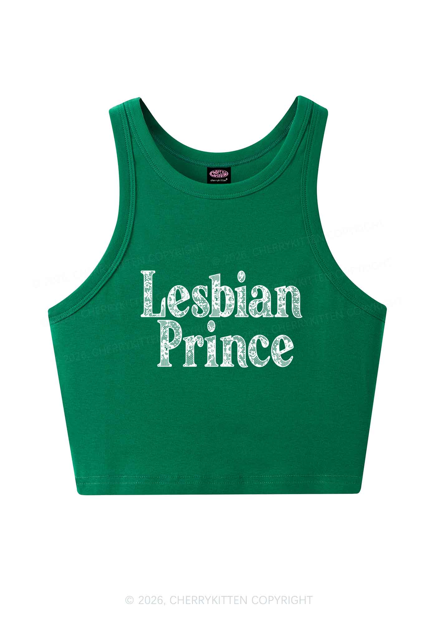 Lesbian Prince Pride Y2K Crop Tank Top Cherrykitten