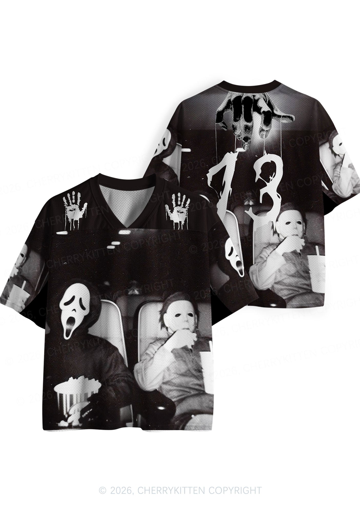Halloween Watching Movie Y2K Sport Jersey Shirts Cherrykitten