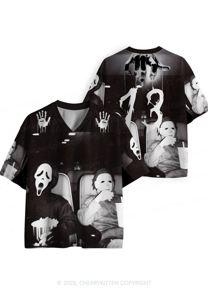 Halloween Watching Movie Y2K Sport Jersey Shirts Cherrykitten