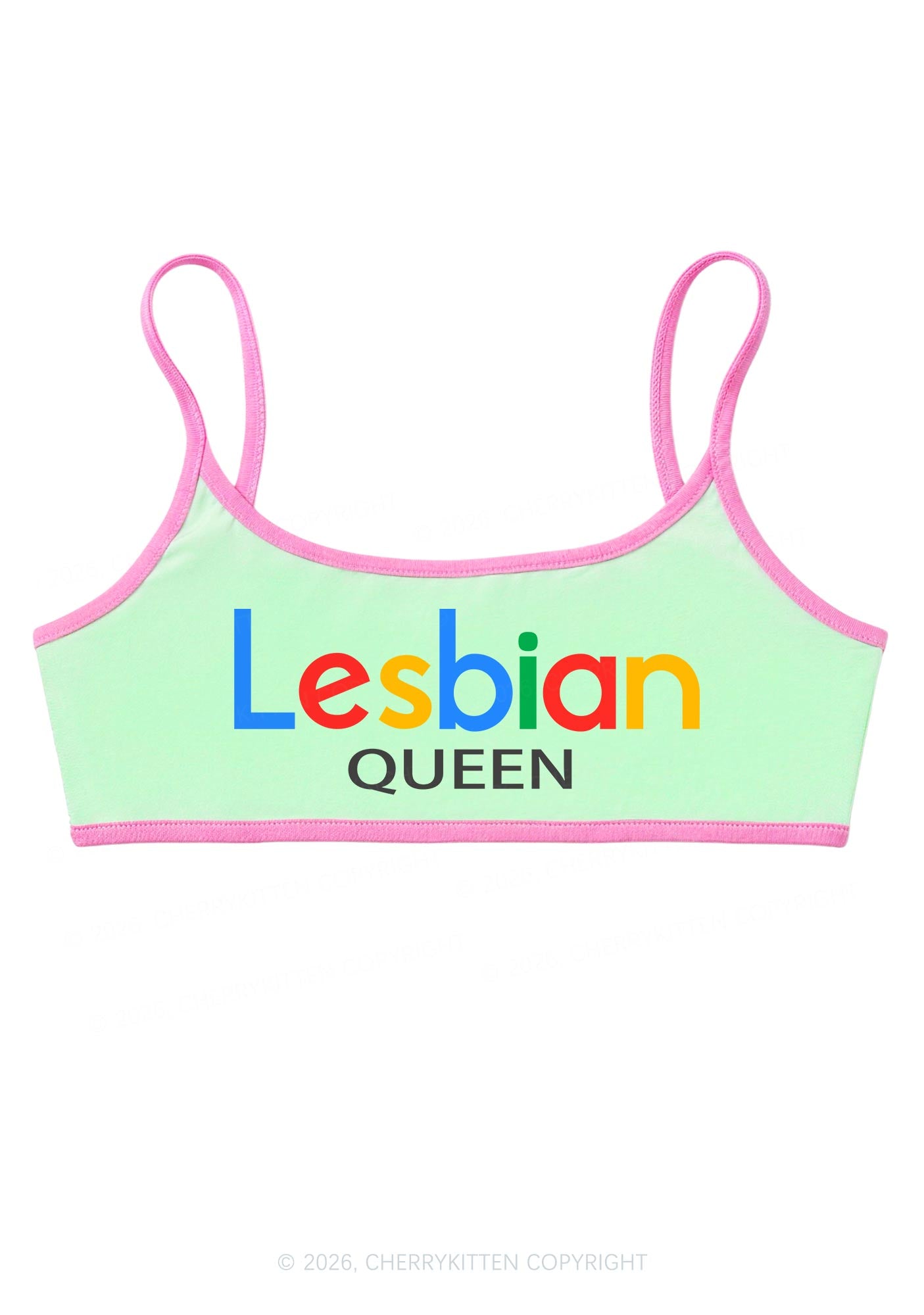 Lesbian Queen Pride Y2K Super Crop Cami Cherrykitten