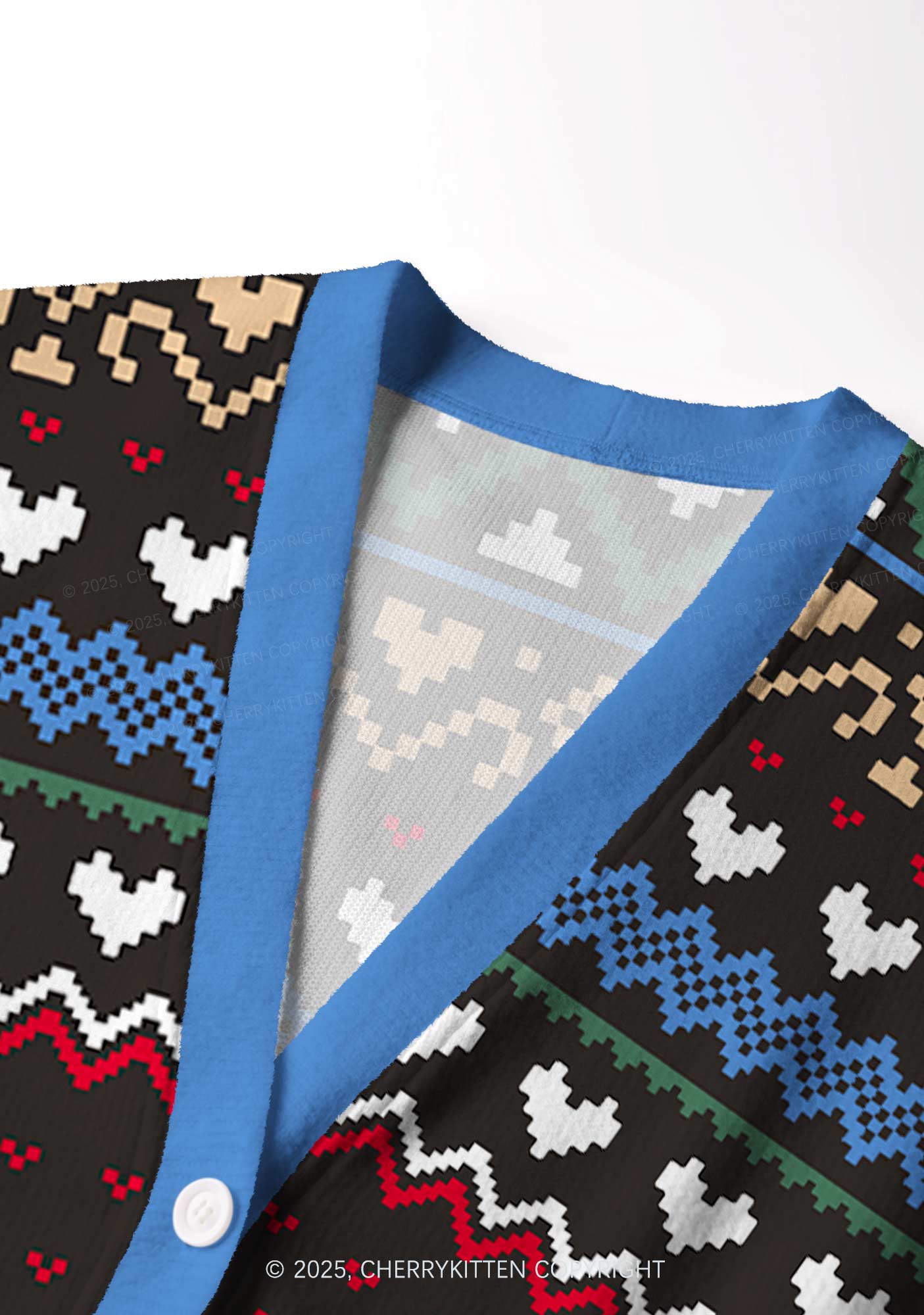 Feral Y2K Christmas Cardigan Knit Sweatshirt Cherrykitten