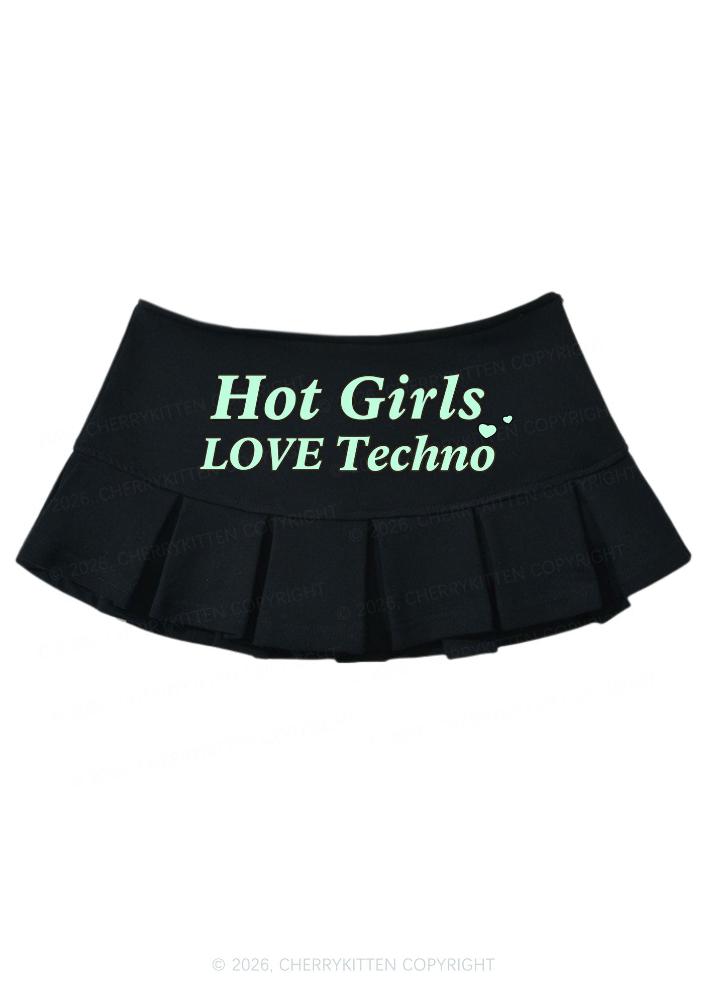 Hot Girls Love Techno Y2K Mini Pleated Skirts Cherrykitten