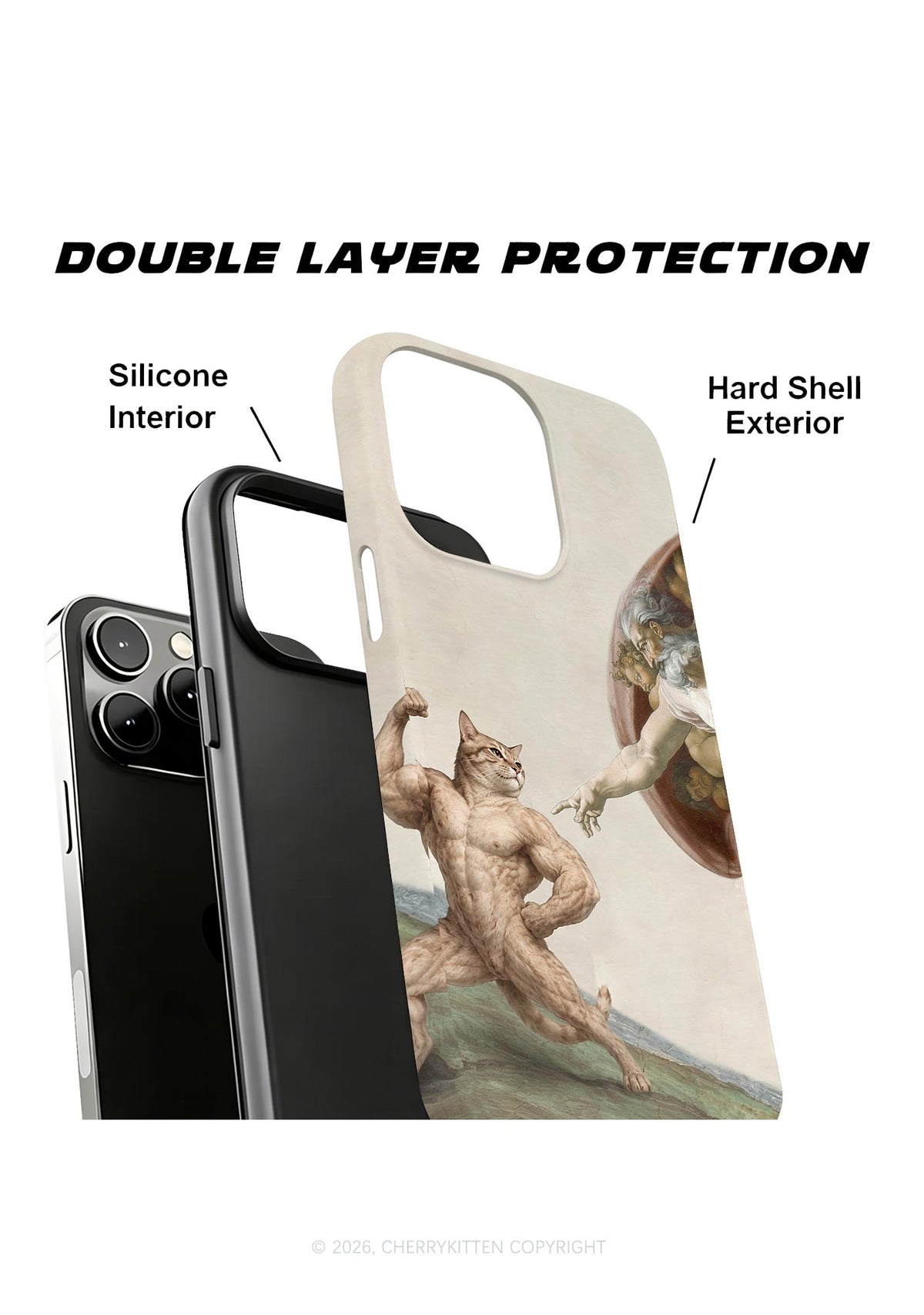 Gym Cat God Touch Y2K Phone Case Cherrykitten