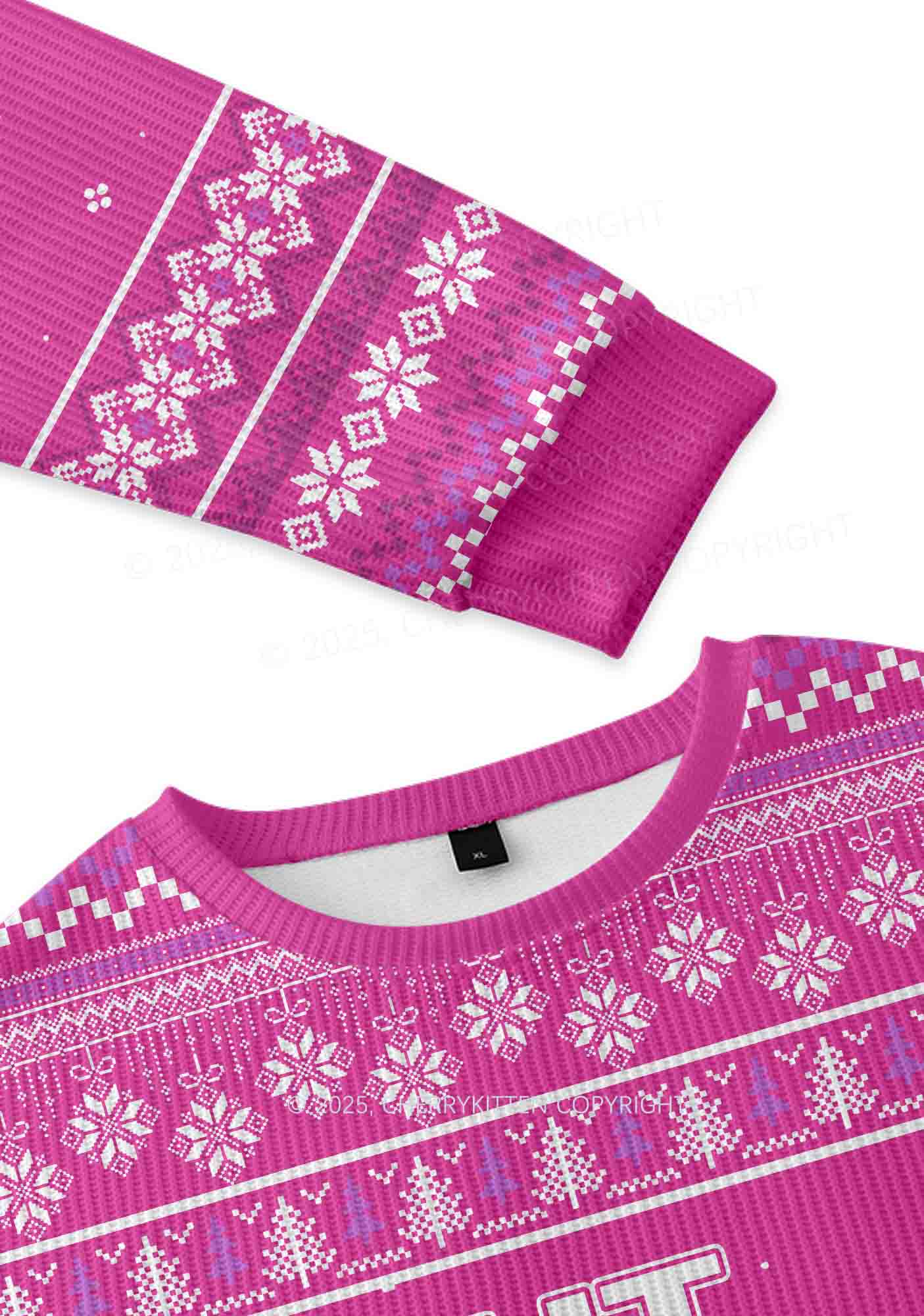 But Daddy I Love Him Y2K Christmas Knit Sweatshirt Cherrykitten