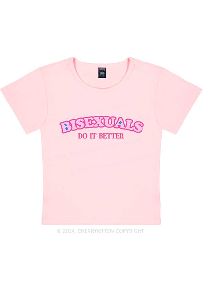 Bisexuals Do It Better Y2K Baby Tee Cherrykitten