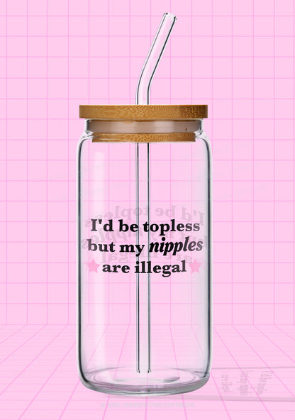 Nixxles Are Illegal Y2K Printed Glass Cup Cherrykitten
