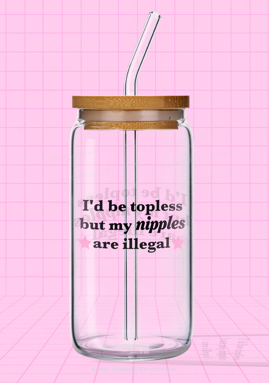 Nixxles Are Illegal Y2K Printed Glass Cup Cherrykitten