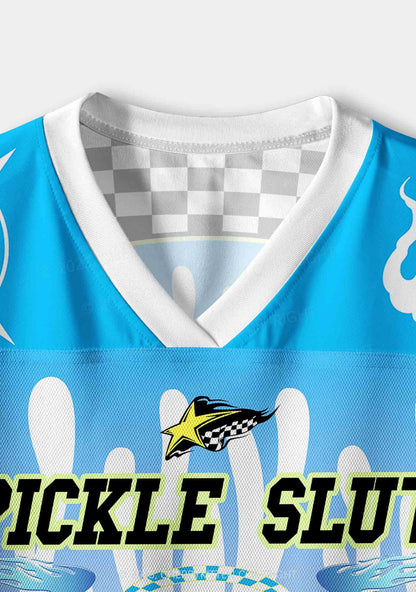Custom Blue Pickle Slxt Y2K Crop Sport Jersey Shirts Cherrykitten