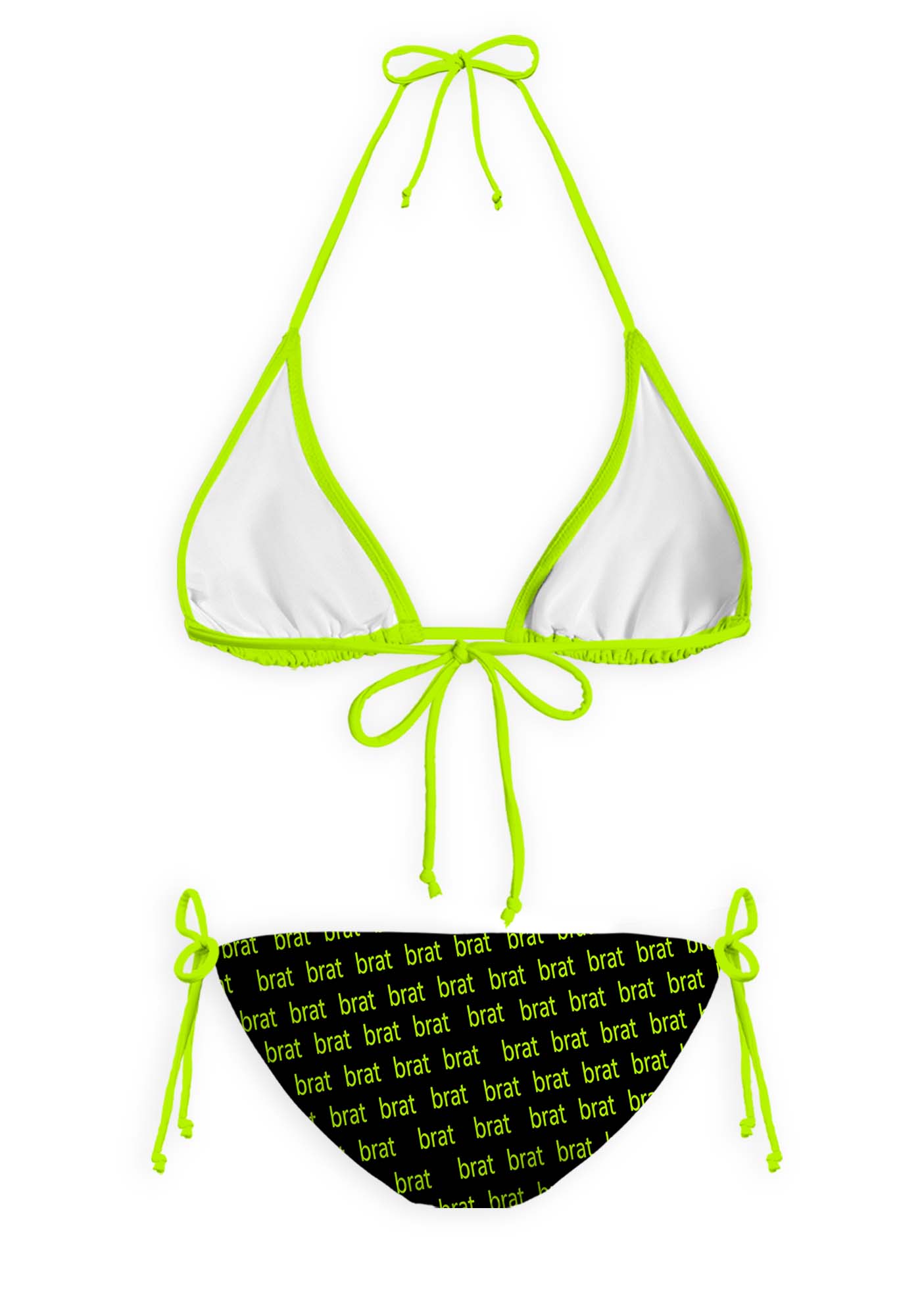 Green Brat Y2K Print Bikini Set Cherrykitten