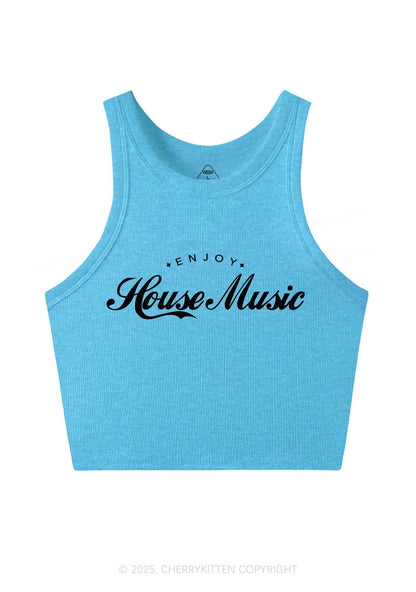 Enjoy House Music Y2K Crop Tank Top Cherrykitten