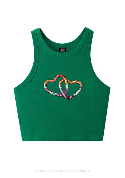 Carabiner Hearts Pride Y2K Crop Tank Top Cherrykitten
