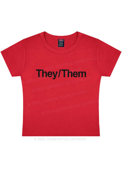 They Or Them Y2K Baby Tee Cherrykitten