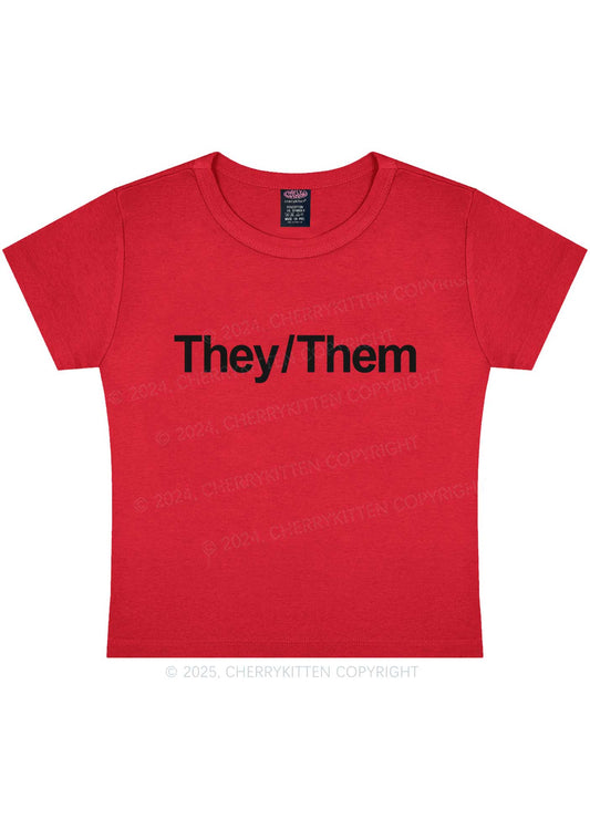 They Or Them Y2K Baby Tee Cherrykitten