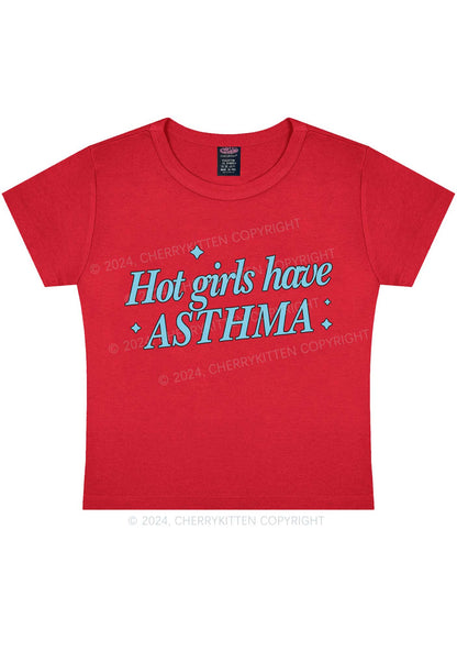Hot Girls Have Asthma Y2K Baby Tee Cherrykitten