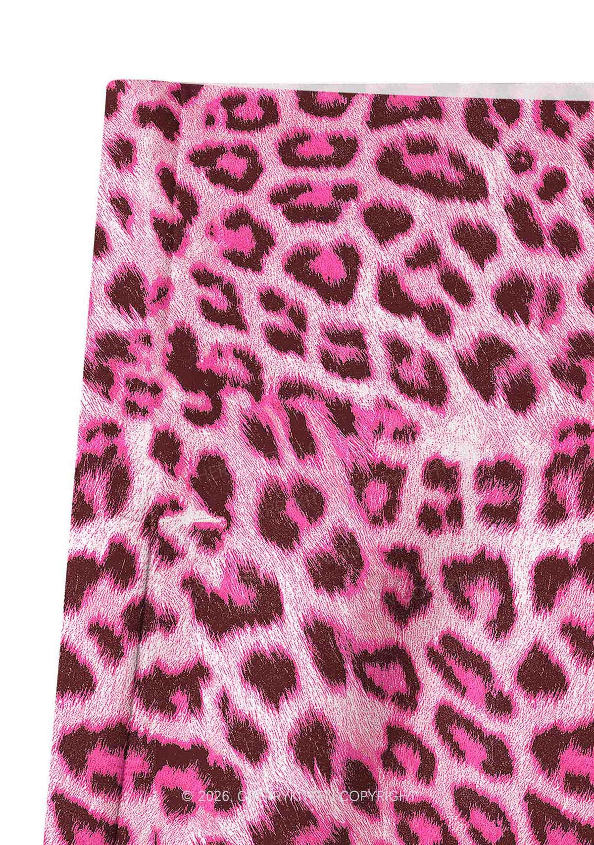 Pink Leopard Y2K Print Yoga Shorts Cherrykitten