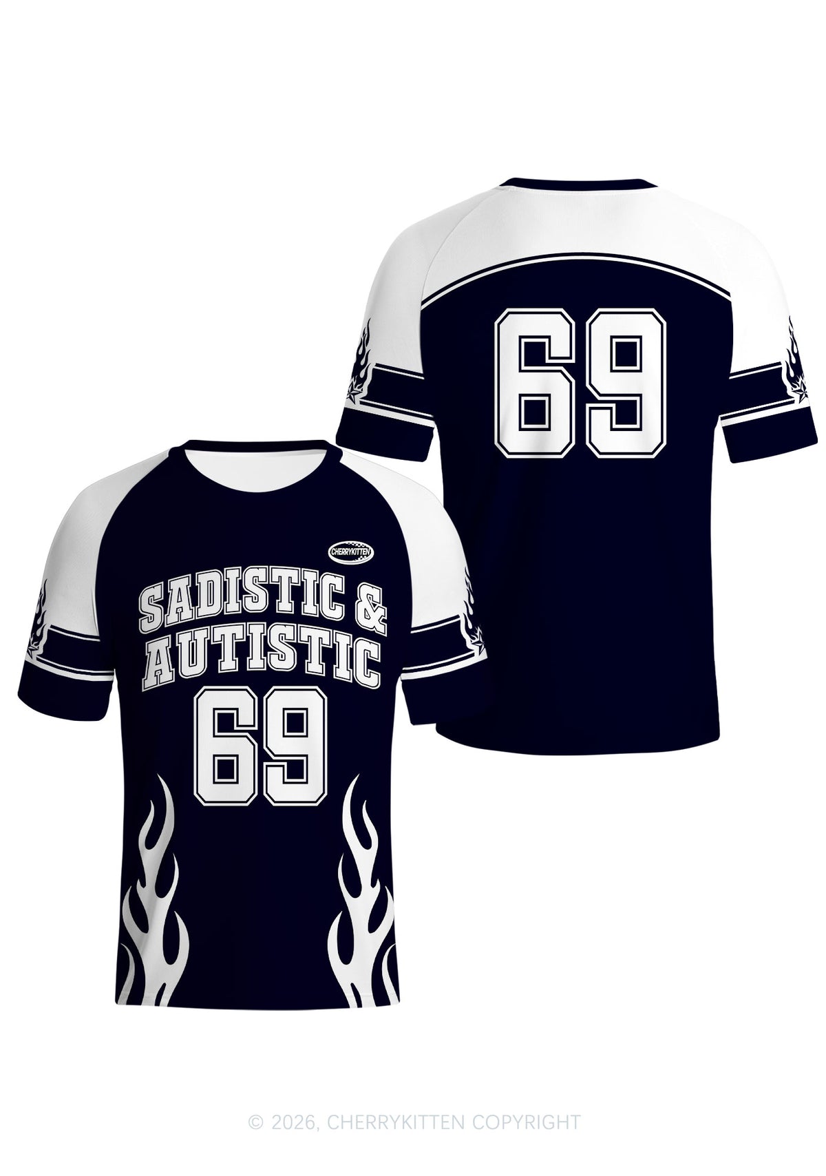 Sadistic And Autistic Y2K Football Jersey Shirts Cherrykitten