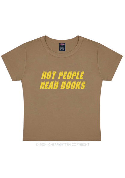 Hot People Read Books Y2K Baby Tee Cherrykitten