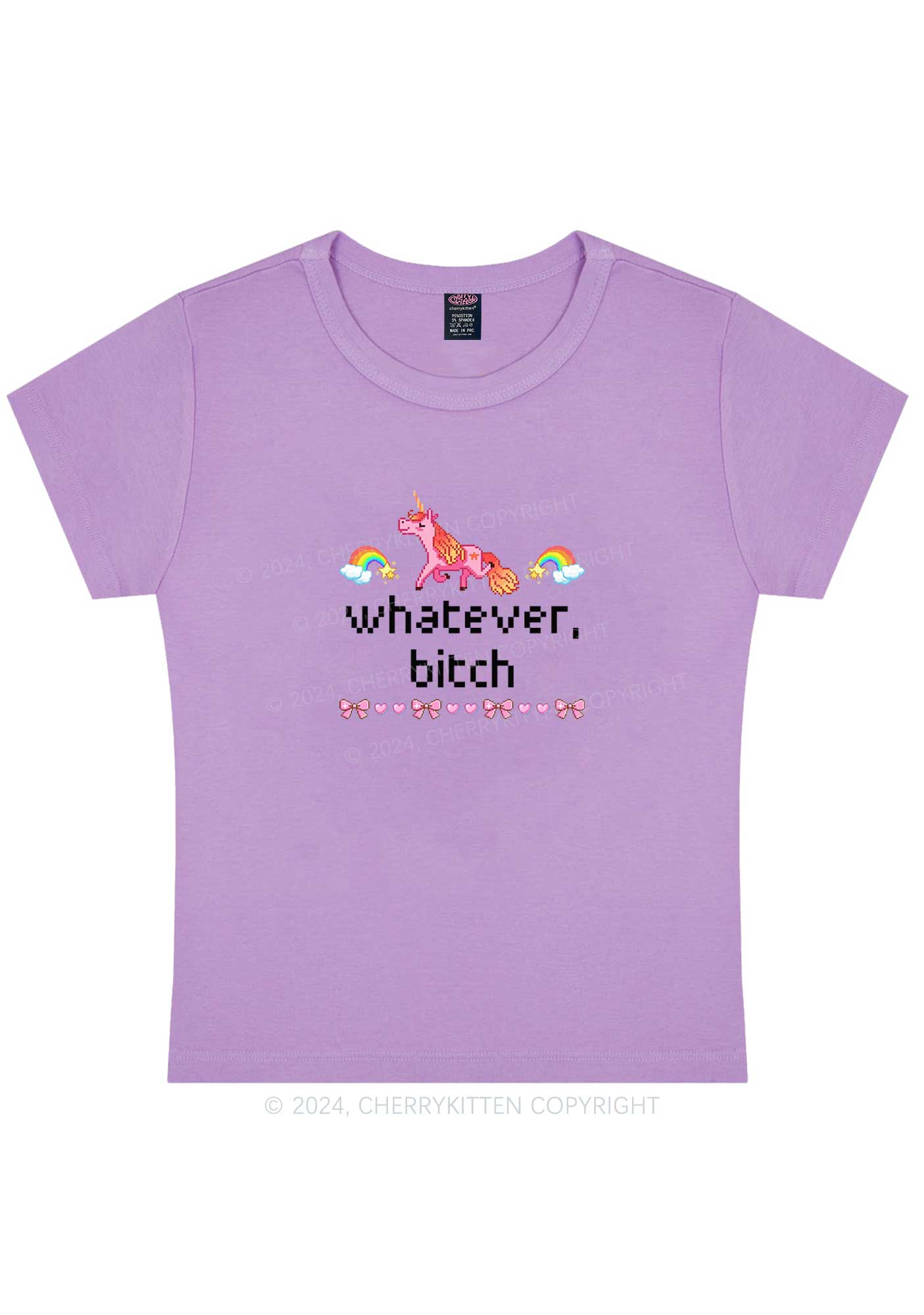 Unicorn Whatever Bxxch Y2K Baby Tee Cherrykitten