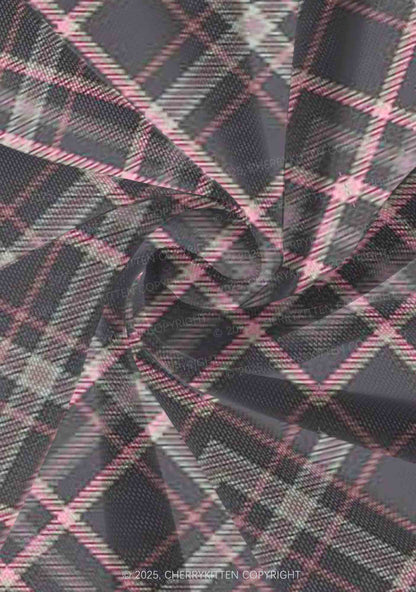 Pink Plaid Y2K Print Mini Layered Skirt Cherrykitten