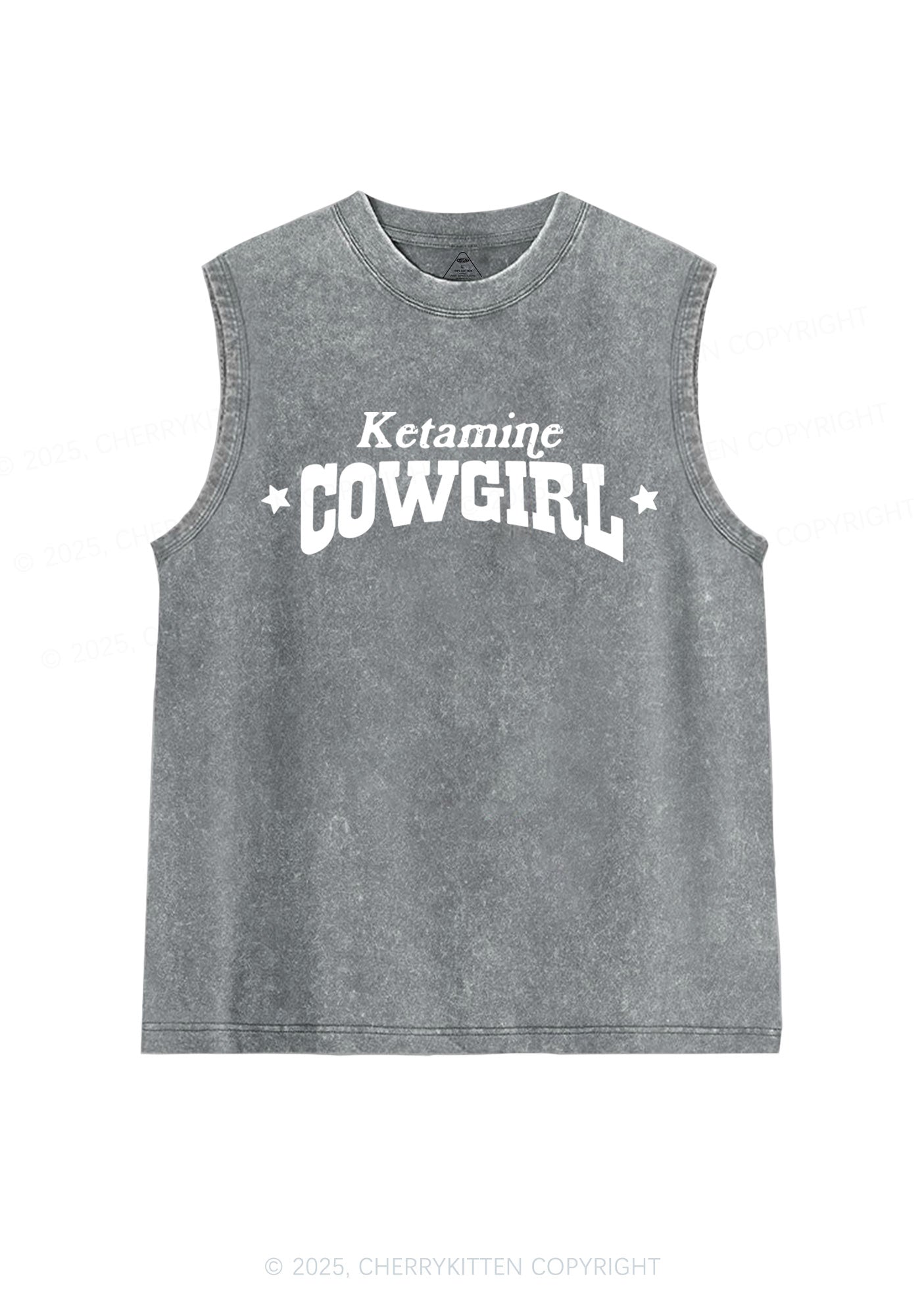 K Star Cowgirl Y2K Washed Muscle Tank Cherrykitten
