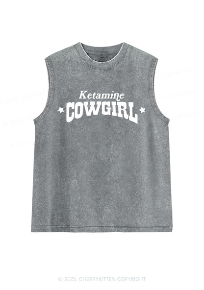 K Star Cowgirl Y2K Washed Muscle Tank Cherrykitten