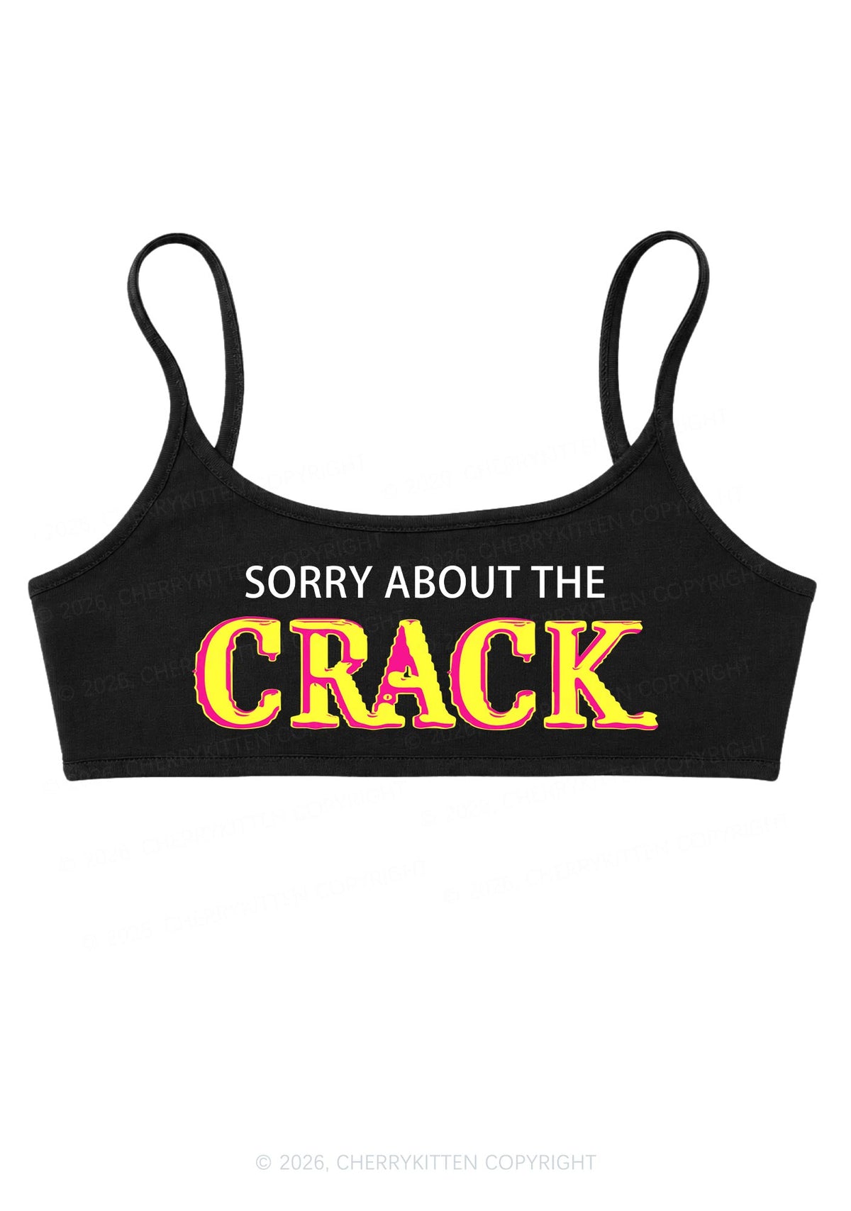Sorry About The Crack Y2K Super Crop Cami Cherrykitten