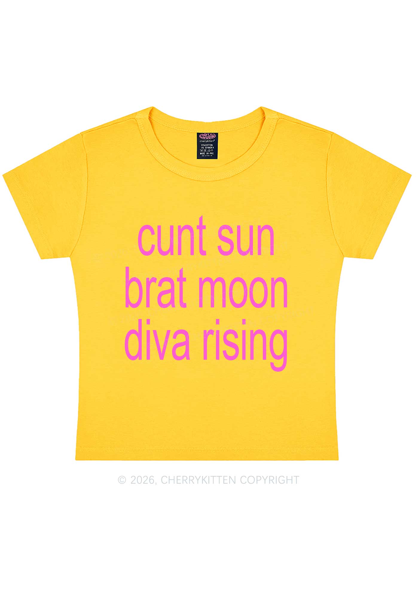Cxxt Sun Brat Moon Diva Rising Y2K Baby Tee Cherrykitten