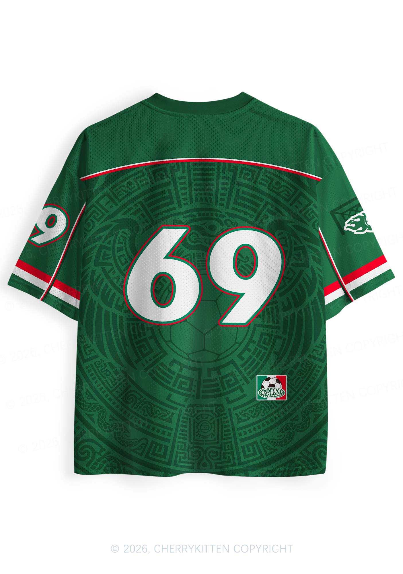 Custom Green Mexico Totem Art Y2K Sport Jersey Shirts Cherrykitten