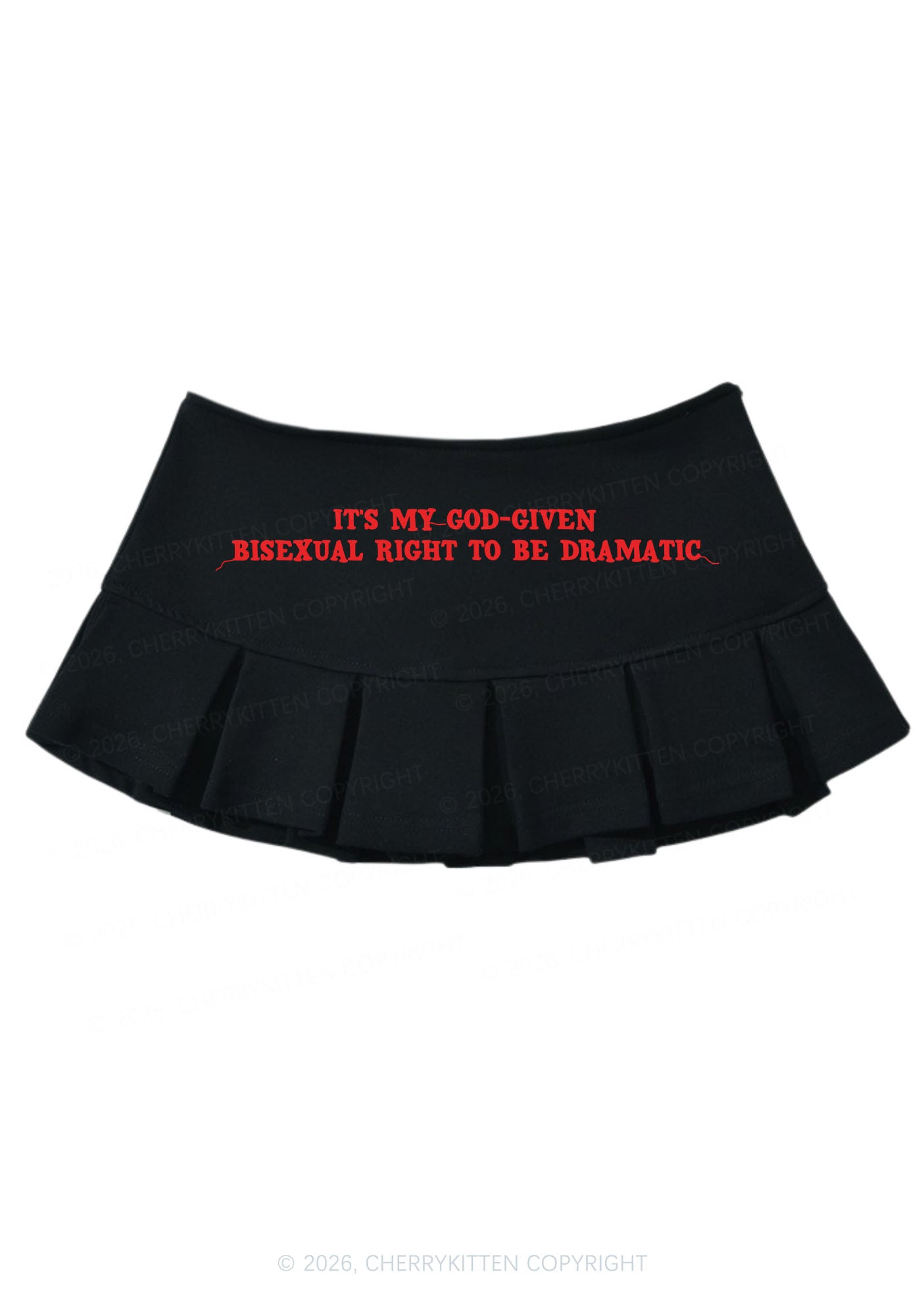 God Given Bisexual Right Pride Y2K Mini Pleated Skirts Cherrykitten