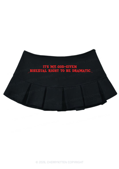 God Given Bisexual Right Pride Y2K Mini Pleated Skirts Cherrykitten