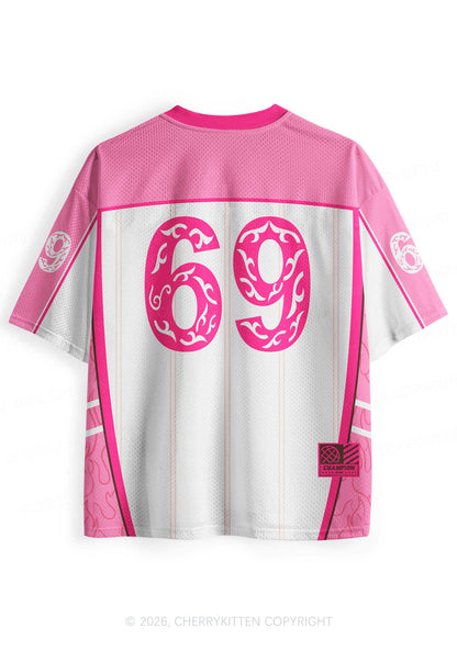 Pink Sorry For Being Hot Lesbian Pride Y2K Sport Jersey Shirts Cherrykitten
