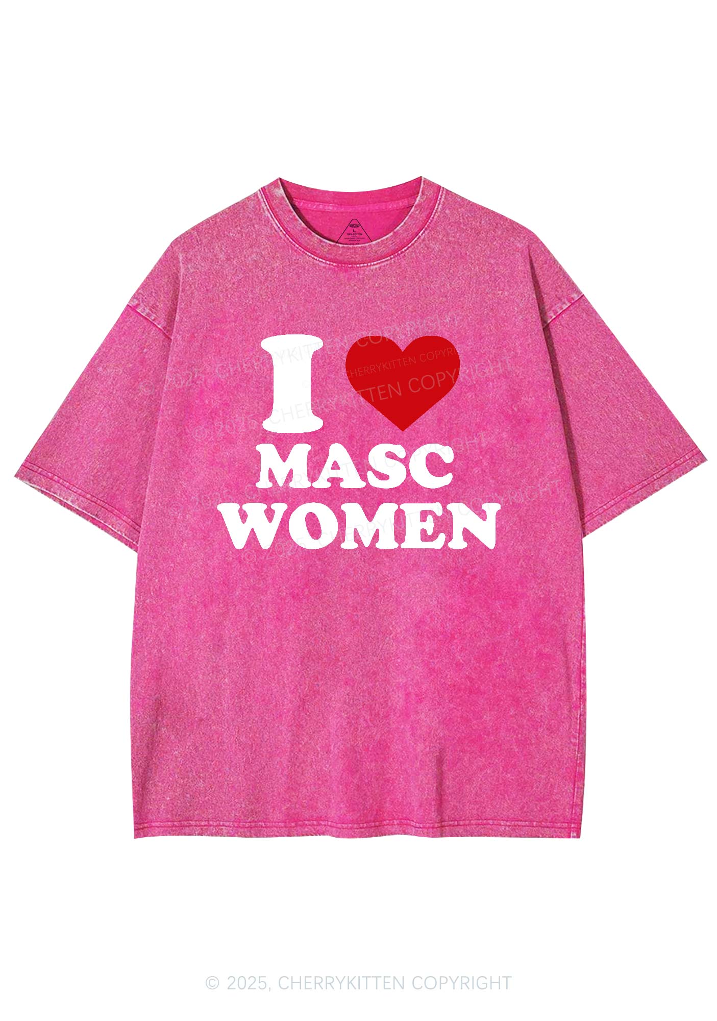 I Love Masc Women Pride Y2K Shirts Washed Tee Cherrykitten