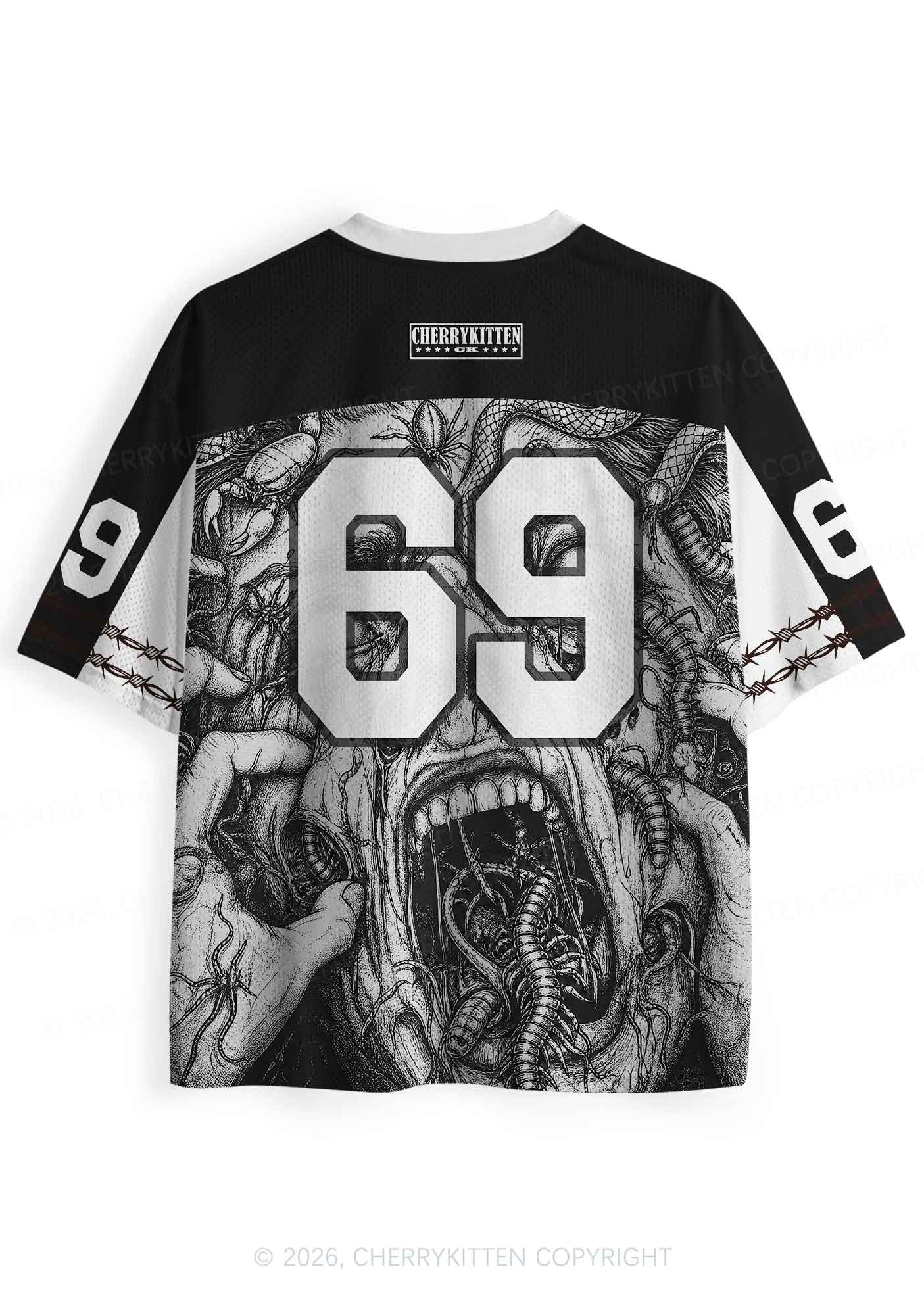 Halloween Insect On Face Y2K Sport Jersey Shirts Cherrykitten
