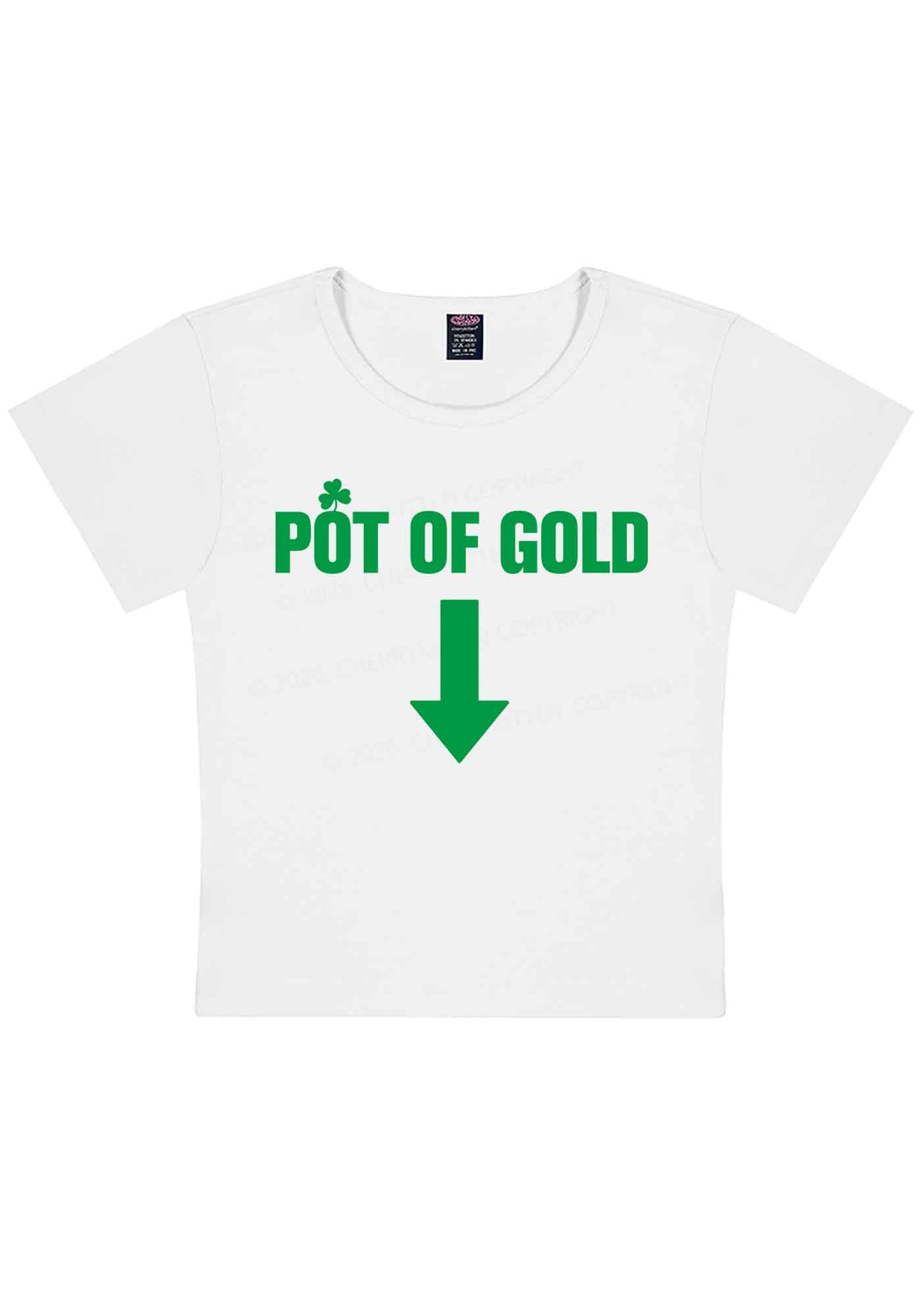 Pot Of Gold St Patricks Y2K Baby Tee Cherrykitten