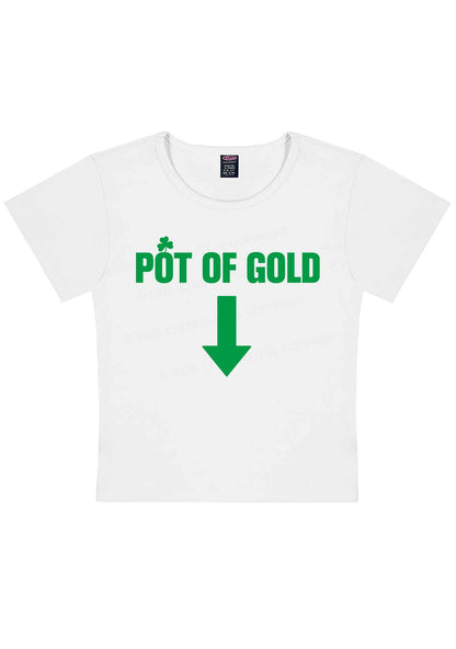 Pot Of Gold St Patricks Y2K Baby Tee Cherrykitten