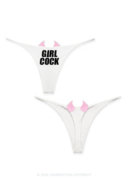 Girl Cock Y2K Goth Angel Wings Bikini String Thong Cherrykitten