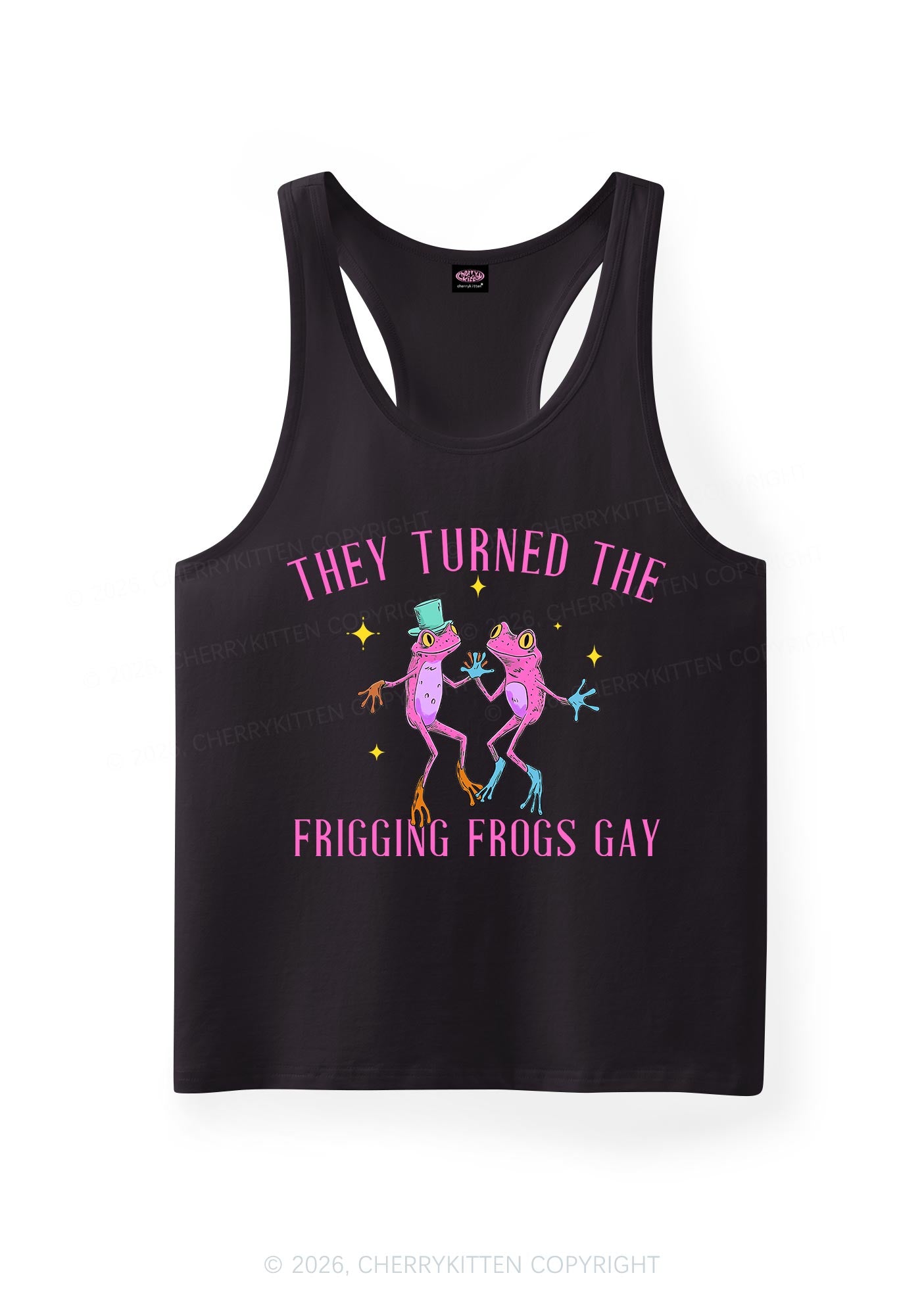 Frogs Gay Pride Y2K Men Racerback Tank Top Cherrykitten